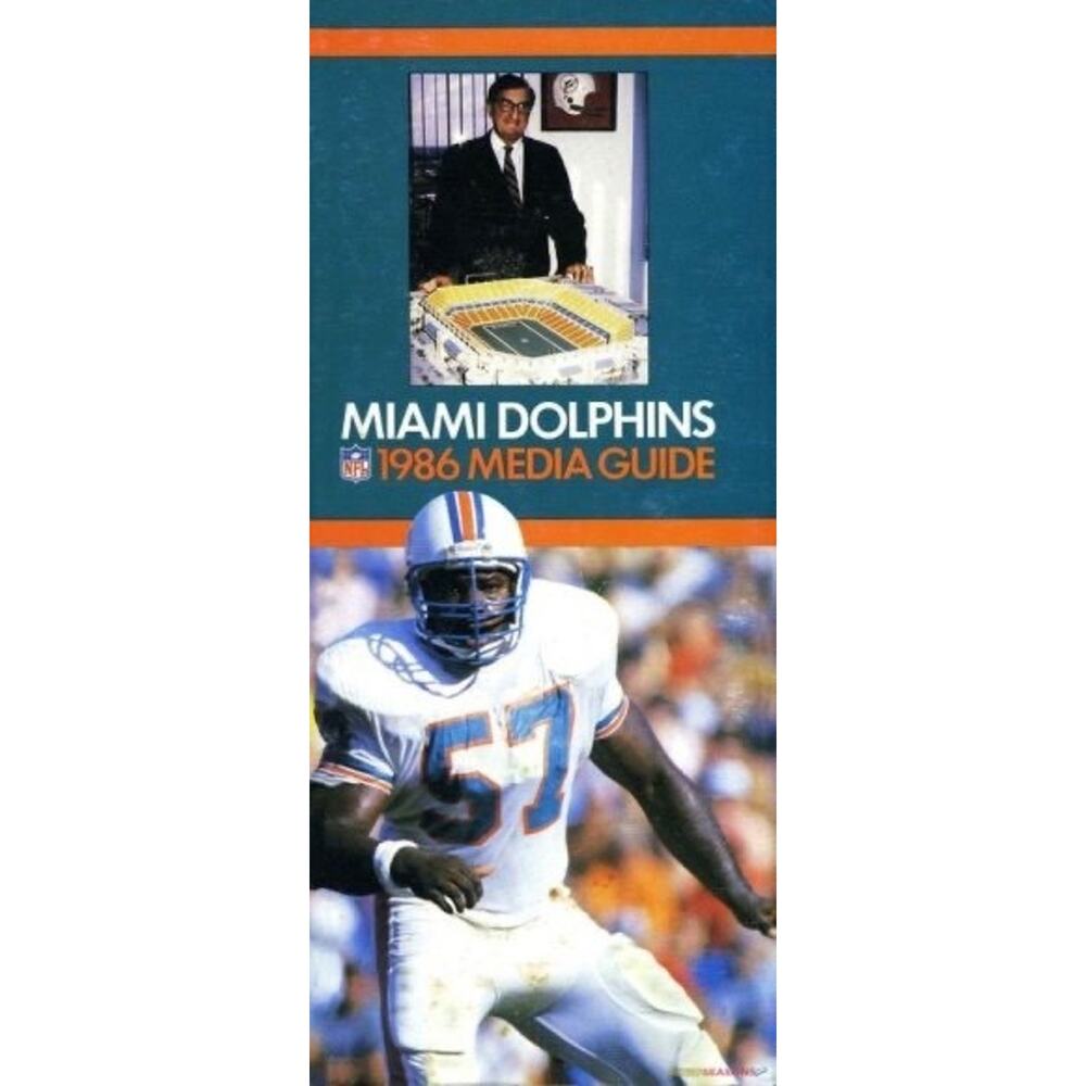 Miami Dolphins 1986 Media Guide NFL Team Program Cover On 12x8in Metal Sign